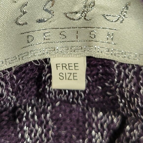 PURPLE Glitter Tunic Knit Dress or Glitter Top One Size Fits Most - Picture 13 of 13